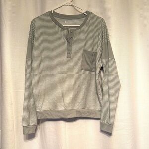 Splendid Striped Long Sleeve Henley Shirt